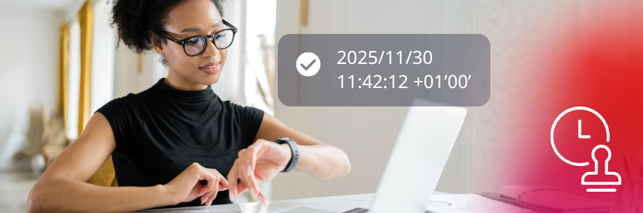Sellado de tiempo electrónico que certifica la fecha y hora exactas para reforzar la validez legal de la firma en documentos digitales