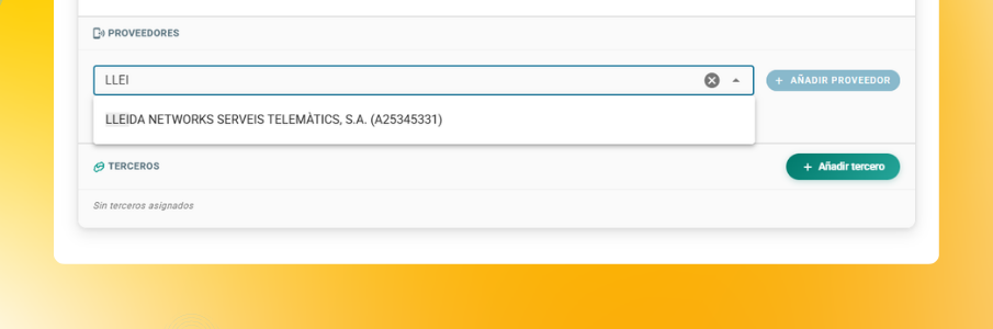 Imagen que muestra cómo seleccionar el proveedor Lleida.net durante el registro de alias SMS en la CNMC.