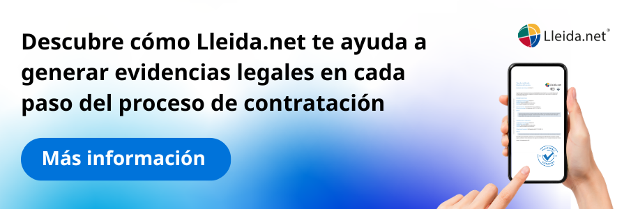 Banner de Lleida.net sobre cómo generar evidencias legales siguiendo la Ley de contratos de crédito al consumo con botón de más información